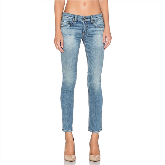 rag & bone Denim - Rag & bone tomboy blue denim mid rise waist crop cropped jeans pants